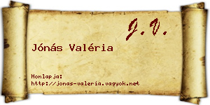 Jónás Valéria névjegykártya